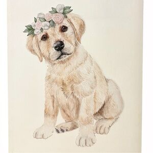 Nursery Dog Canvas Print - 10x14 - Yellow Lab Puppy
